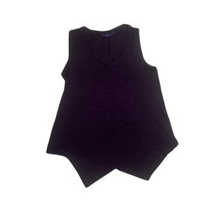 Apt. 9 Asymmetrical Tunic Tank Top Navy Blue Stripes L